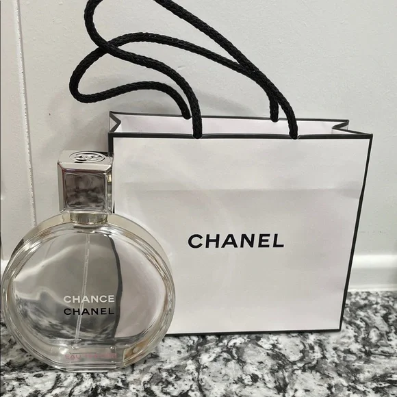 CHANEL Chance Eau Tendre Eau de Toilette (EMPTY) with small CHANEL Shopping Bag - Picture 1 of 8